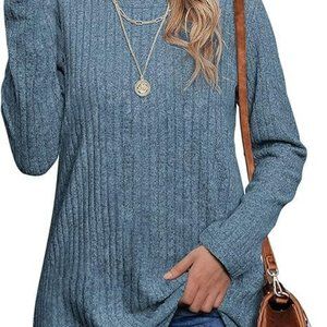 Long Sleeve Shirts Stripes Swewater for Women Lightweight Crew Neck